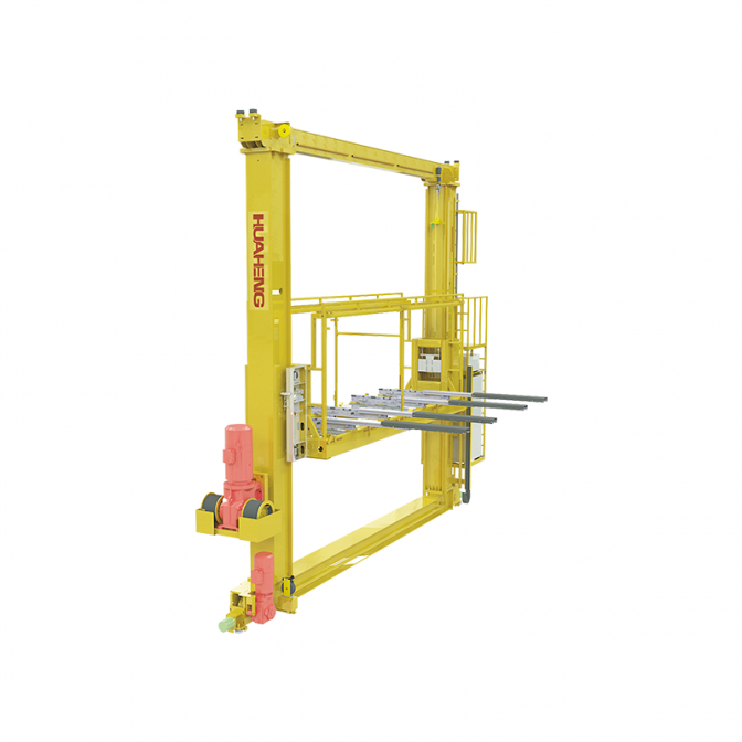 Double workstation dual column stacker crane